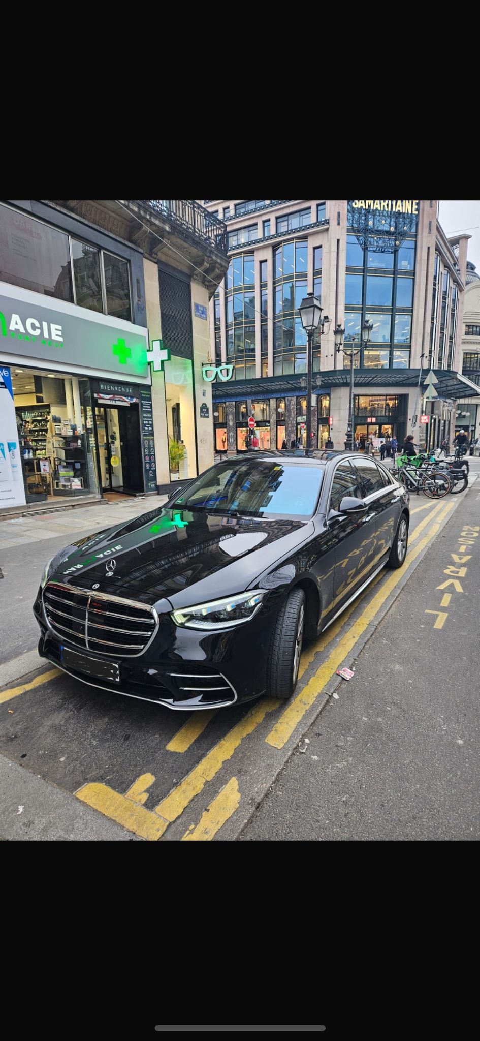 Mercedes Classe S chauffeur privé corporate Paris Samaritaine